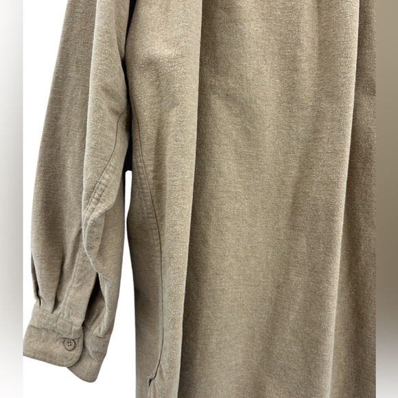 LL Bean Shirt Adult  XXL Tan Flannel Shacket Regular Fit Heavyweight - Picture 4 of 7